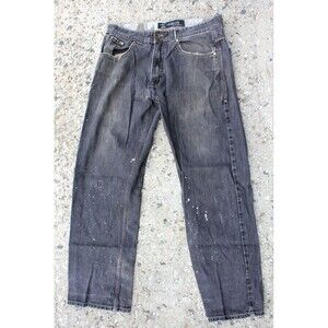 Vintage Y2K Tough City Mens 34x32 Dark Wash Distressed Denim Jeans Grunge